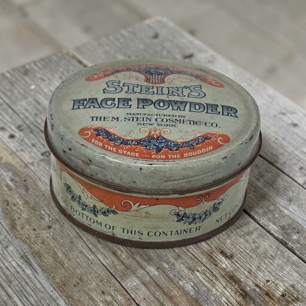 Vintage Stein's Face Powder Tin M Stein Cosmetic Co New York Stage Makeup